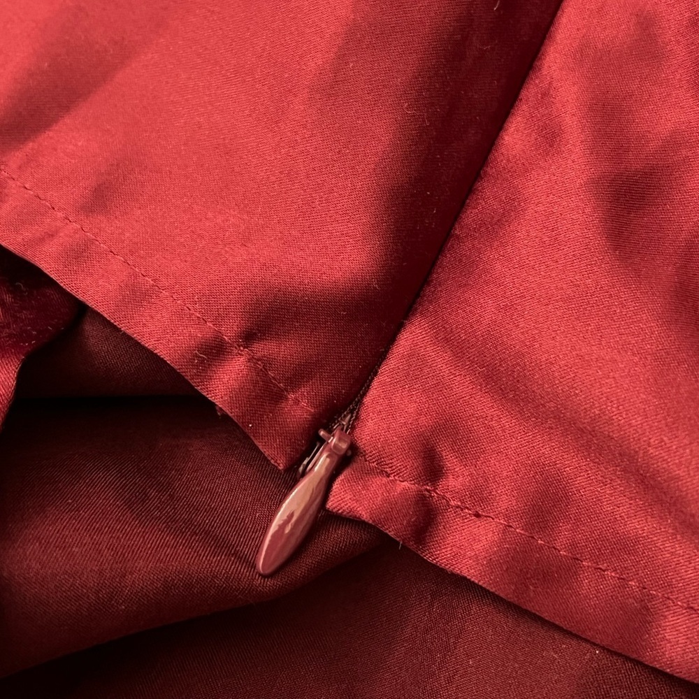 Calvin Klein Red Ruched Mandarin Collar Blouse - Picture 3 of 5